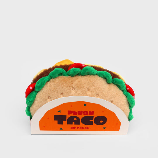 Plush Taco Zip Pouch - Squishy fast-food zip-up case