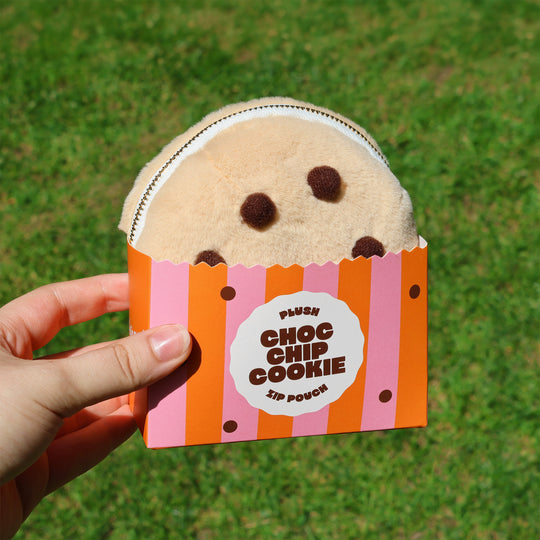 Plush Cookie Zip Pouch - Squishy cookie zip-up case