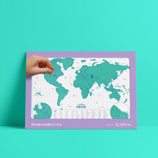 Neon Scratch Map | Green
